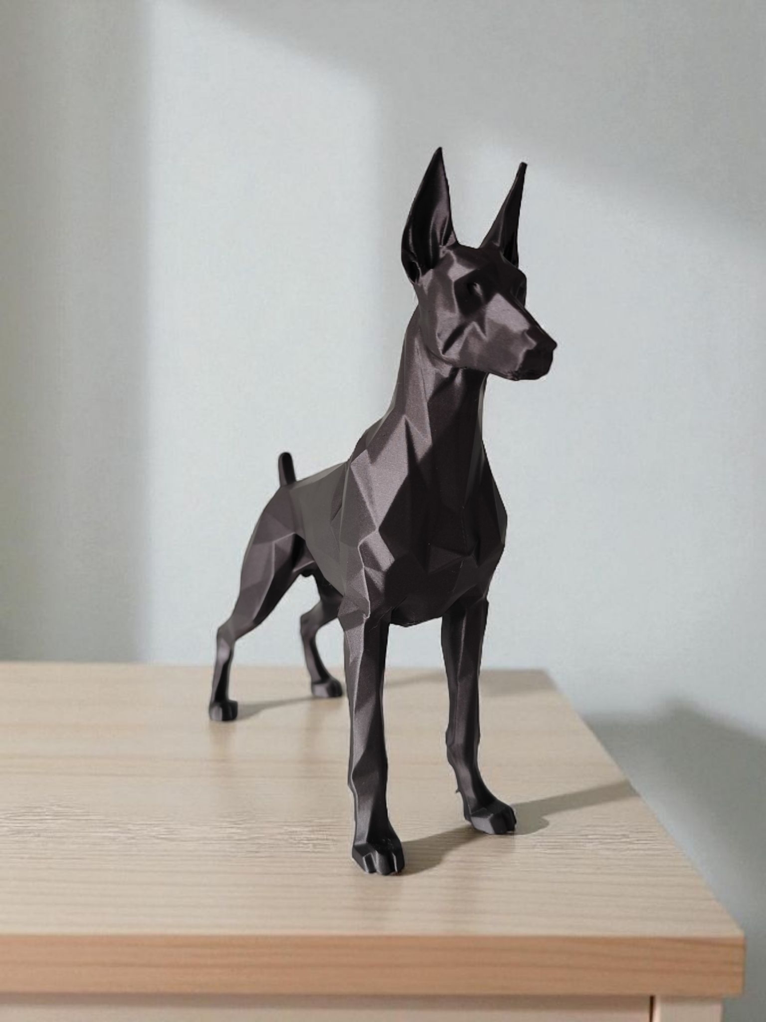 Guarding Low Poly Dobermann - Side View